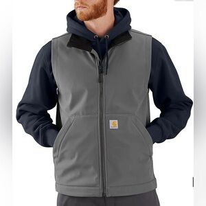 Carhartt Men's Charcoal Gray Denwood Rain Defender Vest L Tall